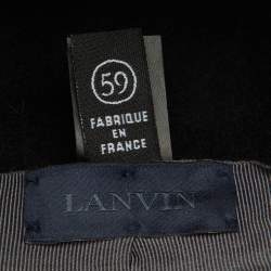 Lanvin Black Rabbit Felt Fedora Hat Size 59