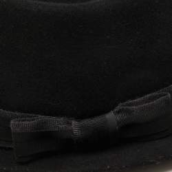 Lanvin Black Rabbit Felt Fedora Hat Size 59