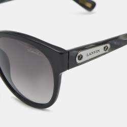 Pre Owned Lanvin Black/Grey Gradient SLN 584 Frame Round Sunglasses
