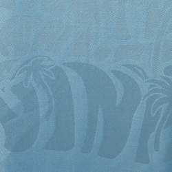 Pre Owned Lanvin Blue Island Logo Silk Jacquard Scarf