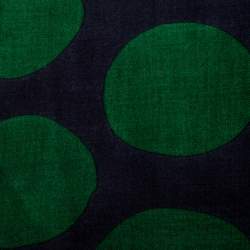 Pre Owned Lanvin Green Polka Dot Print Cashmere and Silk Scarf
