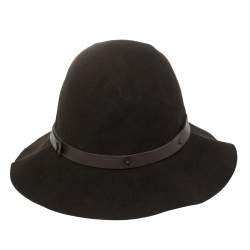 Pre Owned Lanvin Vintage Brown Felt Fur Cloche Hat L