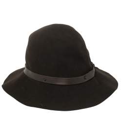 Pre Owned Lanvin Vintage Brown Felt Fur Cloche Hat L