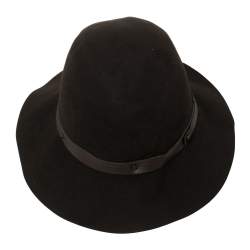 Pre Owned Lanvin Vintage Brown Felt Fur Cloche Hat L