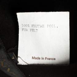 Pre Owned Lanvin Vintage Brown Felt Fur Cloche Hat L