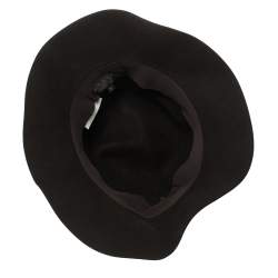 Pre Owned Lanvin Vintage Brown Felt Fur Cloche Hat L