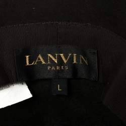 Pre Owned Lanvin Vintage Brown Felt Fur Cloche Hat L