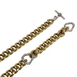 Lanvin Crystal Embellished Two Tone Curb Chain Blet 155 CM