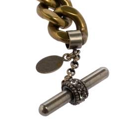 Lanvin Crystal Embellished Two Tone Curb Chain Blet 155 CM