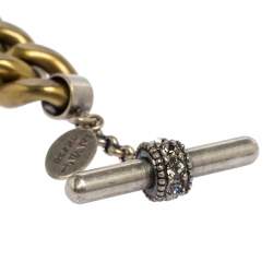 Lanvin Crystal Embellished Two Tone Curb Chain Blet 155 CM