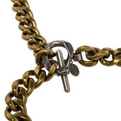 Lanvin Crystal Embellished Two Tone Curb Chain Blet 155 CM