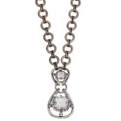 Lanvin Crystal Embedded Pendant Ribbon Necklace