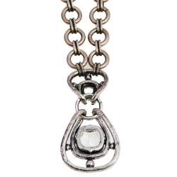 Lanvin Crystal Embedded Pendant Ribbon Necklace