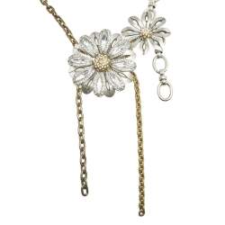 Pre Owned قلادة لانفان دلاية موردة كريستال  ومعدن ثلاثي اللون