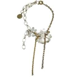 Pre Owned قلادة لانفان دلاية موردة كري ستال  ومعدن ثلاثي اللون