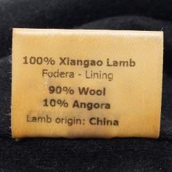 Pre Owned Lanvin Black Lamb Fur Beanie