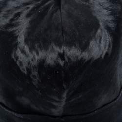 Pre Owned Lanvin Black Lamb Fur Beanie