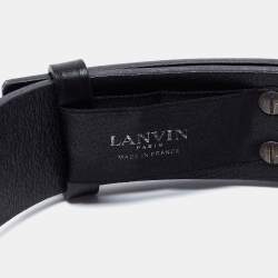 Lanvin Black Leather Crystal Embellished Waist Belt M