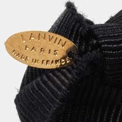 Pre Owned Lanvin Antique Gold Tone Bead & Grosgrain Ribbon Choker