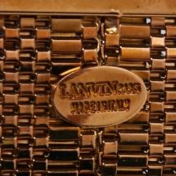 Lanvin Black/Gold Chain Links and Leather Waist Belt 