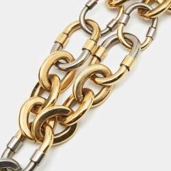 Pre Owned Lanvin Two Tone Chunky Chain Necklace
