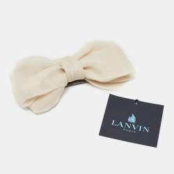 Lanvin Ivory Silk Bow Pin Brooch