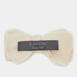 Lanvin Ivory Silk Bow Pin Brooch