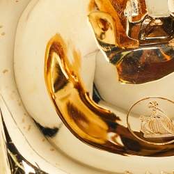 Pre Owned Lanvin Asymmetrical Crystals Gold Tone Earrings