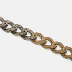 Pre Owned Lanvin Crystals Two Tone Metal Necklace