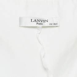 Pre Owned Lanvin White Chiffon Triple-Buckle-Up Wrap Skirt S