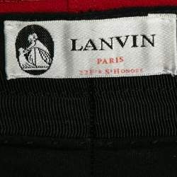 Lanvin Red Wool Belted Wide-Leg Trousers S