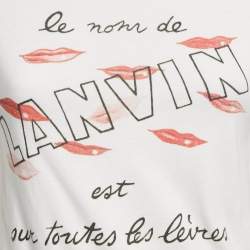 Lanvin White Printed Cotton Jersey T-Shirt S