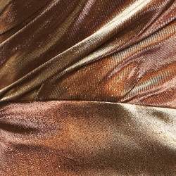 Pre Owned Lanvin Gold Lurex Cotton Blend Gathered Short Dress M