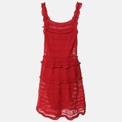 Lanvin Red Knit Knee-Length Dress TL