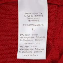 Lanvin Red Knit Knee-Length Dress TL