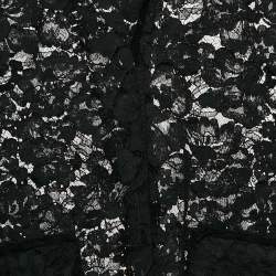 Pre Owned Lanvin Black Floral Lace Full Sleeve Shrug M