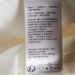 Pre Owned Lanvin Off-White Crepe Fringed Maxi Dress M