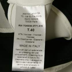 Pre Owned Lanvin Black/White Stripe Panelled Crepe Oversized Shirt M