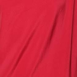 Pre Owned Lanvin Pink Stretch Satin Ruffle Shoulderless Asymmetric Dress L