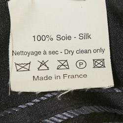 Pre Owned Lanvin Black Stripe Silk Frayed Trousers M