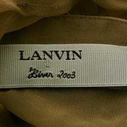 Lanvin Beige Sheer Silk Bow Detail Sleeveless Top S
