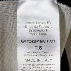 Pre Owned Lanvin White Contrast Trim Wool Knit V-Neck Sweater S