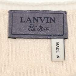 Lanvin Beige Floral Lace Cotton Sleeveless Top L