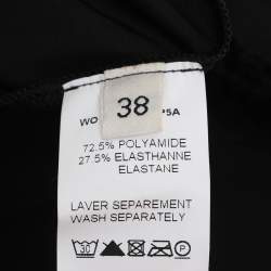 Pre Owned Lanvin Black Stretch Satin Maxi Skirt M