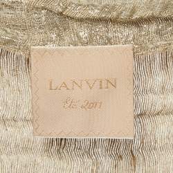 Lanvin Gold Lurex Knit Drape Style Top M