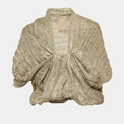 Lanvin Gold Lurex Knit Drape Style Top M
