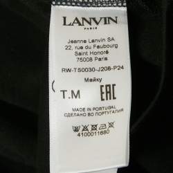 Pre Owned Lanvin Black Logo Embroidered Cotton Jersey T-Shirt M