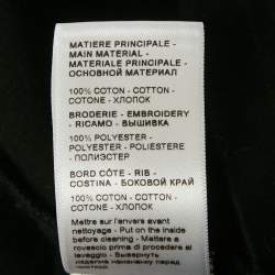 Pre Owned Lanvin Black Logo Embroidered Cotton Jersey T-Shirt M