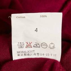 Pre Owned Lanvin Red Jersey Satin Drape Trim Detail Top S