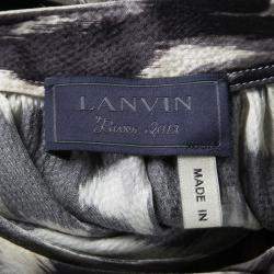 Lanvin Multicolor Leopard Print Long Sleeve Silk Blouse S